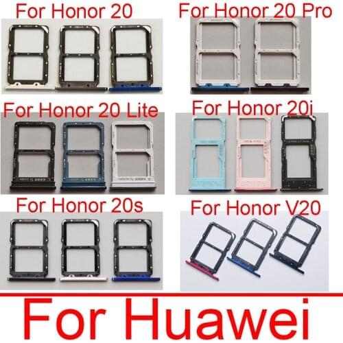 Sim Card Tray Socket Slot Adapter For Huawei Honor 20 Pro Lite 20i 20s View 20 V20 Micro SD Reader Card Holder Replacement Parts
