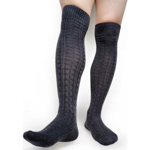 Over Knees Stocking for Mens Sexy Cotton Winter Warm Long Knit Male Business Formal Dress Suit Boot Socks Hose Striped