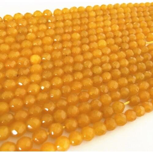 3 types faceted round natural stone dyed chalcedony jades loose beads yellow green red 4 6 8 10 12mm jewelry 15inch B04