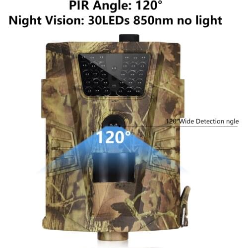 HT-001B Trail Camera 12MP 1080P 30pcs Infrared LEDs 850nm Hunting Camera IP54 Waterproof 120 Degree Angle Wild Camera