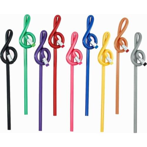 200 pcs Pencil stationery wholesale Music pencil Treble clef pencil Shape Multicolor mixed wooden pencils