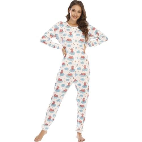 Adult Cute Cartoons Onesies Costume For Women Warm Soft Animal Onepieces Pajamas Home Wear Girl Clothes