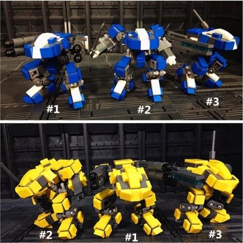 STEM MOC RE Two-legged Mecha Type 1/2/3 Model Small Particle Building Blocks Educational Toy Set for DIY
