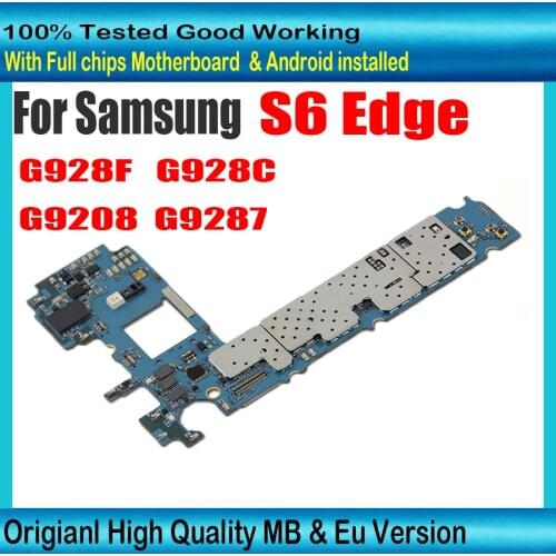 Free shipping for Samsung Galaxy S6 edge board G9287 G928F motherboard 100% Original with chips For SM-S6 edge G928F logic board