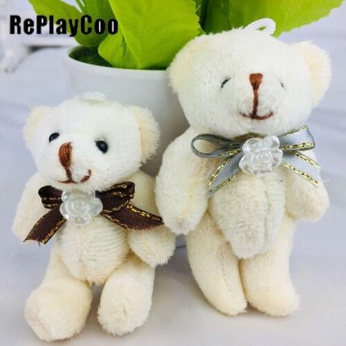 25PCS Kawaii Small Joint Pearl Teddy Bear Plush Toys Teddy Bear Mini 8cm Plush Teddies Small Stuffed Plush Teddy Bears DMX023