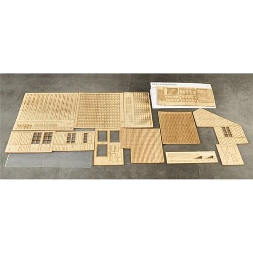 Wooden House Kit Scenario Military Building Model DIY Scenario Suite for 1/35 Scale Destroyed European Wooden House No.1