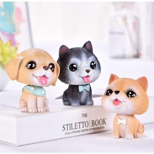 New Dog Animals Model Boxer Bulldog Schnauzer Puppy Figurines Cute Miniature Educational Car Decor Toys For Kids Gift