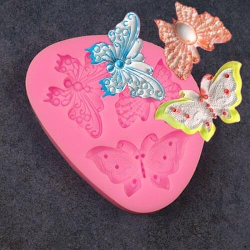 New Product Three Unique Butterfly Shape Turn Sugar Silicone Chocolate Mold Cake Mold DIY Cake Baking Decoration Mold A1610