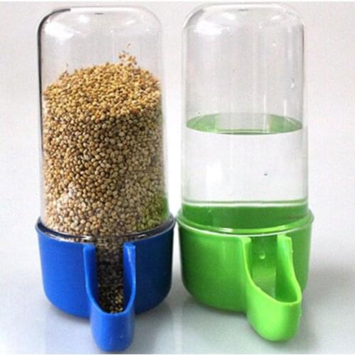 Plastic Automatic Bird Pet Feeder Food Water Bottle Feeder Storage Parrot Cage Drink Container Fruit basket Canary 50/200ml
