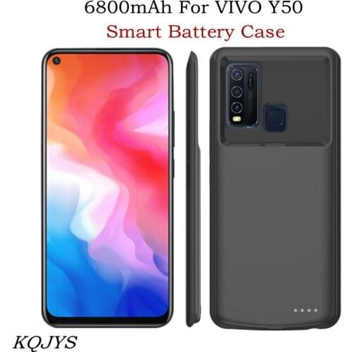 KQJYS 6800mah Portable Battery Case For Vivo Y50 Battery Charger Case External Power Bank Smart Charging Cover For VIVO Y50
