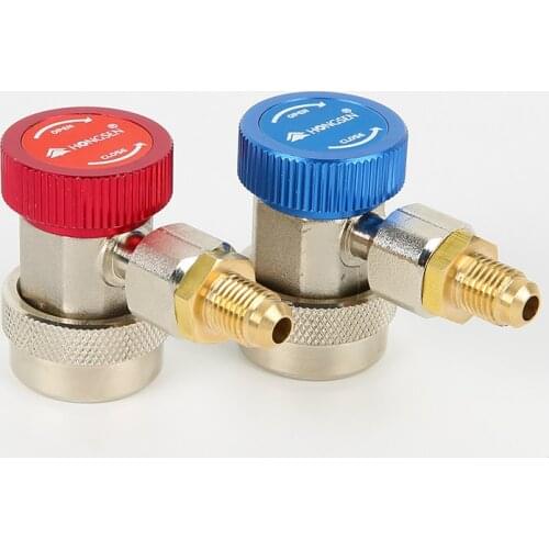 R134A High Low Quick Coupler Connector Adapters Type AC Manifold Gauge Auto Set for A/C Manifold Gauge Brass Adapter 1/4 UK