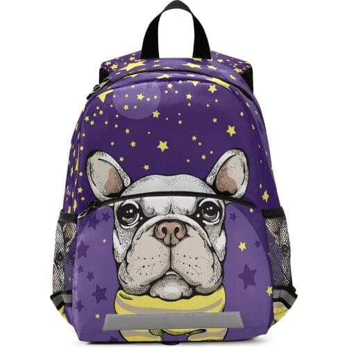 ALAZA Hot Animal Baby Backpacks Kindergarten Schoolbag Pug Print Kids Backpack Children School Bags Girls Boys Backpacks Purple