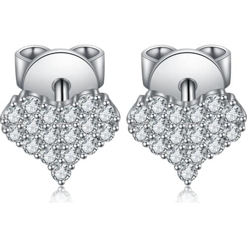 0.30ct Manufacture Wholesale Rhodium Plated 925 Sterling Silver Moissanite Diamond Stud Earrings Jewelry Online-Shopping