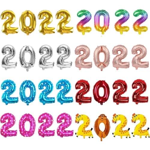 16inch New Year 2022 Number Foil Balloons Gold Silver Digit Air Balloon Christmas Decorations Happy New Year Eve Party 2020 Ball