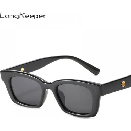 LongKeeper Ladies Small Square Sunglasses Women Narrow Frame Sun Glasses Retro Rectangle Eyewears Fashion Black Eyeglasses