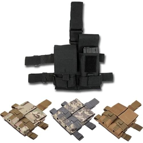 Tactical Thigh Magazine Pouch Drop Leg Panel Mag Pouch For Airsoft Outdoor Tatcti Quick Pull M4 AK AR 15 5.56mm Accessories