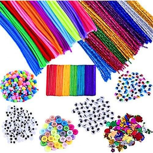 Pipe Craft Various Colors Training Imagination Colorful Pipe Cleaner Craft Set with DIY Tutorial for Child
