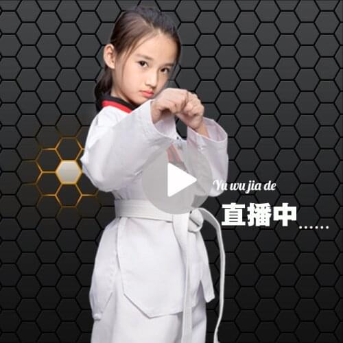 Summer Striped Taekwondo Uniform Children Adult Long Sleeve Short Sleeve Taekwondo Clothing (shirts+pants +belt)