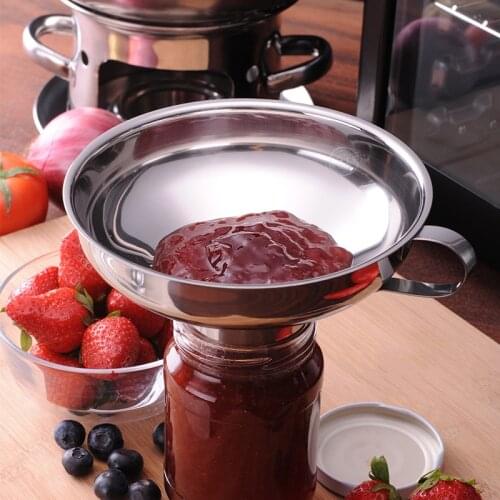 Jam Funnel Stainless Steel Wide Mouth Funnel Canning Hopper Filter Food Pickles Kitchen Gadgets Cooking Tools