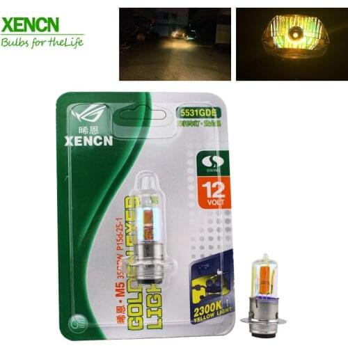 XENCN M5 P15D-25-1 12V 35/35W Motorcycle Golden Eyes Headlight Clear Lighting Halogen Lamp Auto Light Bulbs Free Shipping New