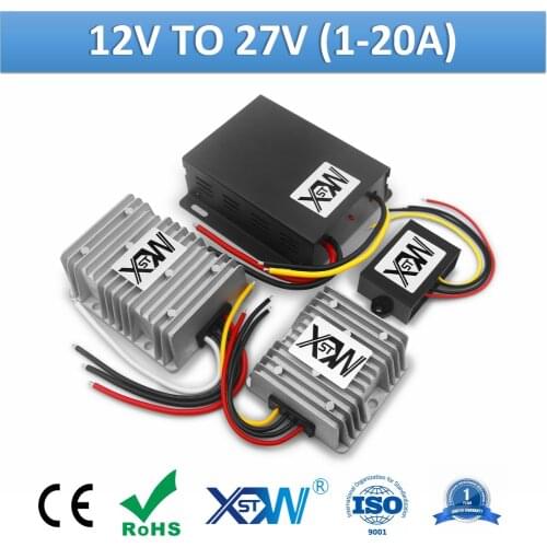 XWST Non Isolated 12v to 27v DC to DC Step Up Boost Power Converter 27volts Stabilizer 1A to 20A Output 27V Voltage Regulator