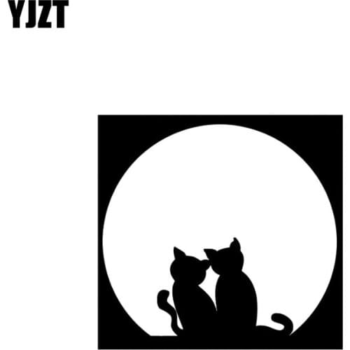 YJZT 13.3CM*12.6CM Car Stickers Vinyl Decal Cat Animal Pet Black Silver C10-02421