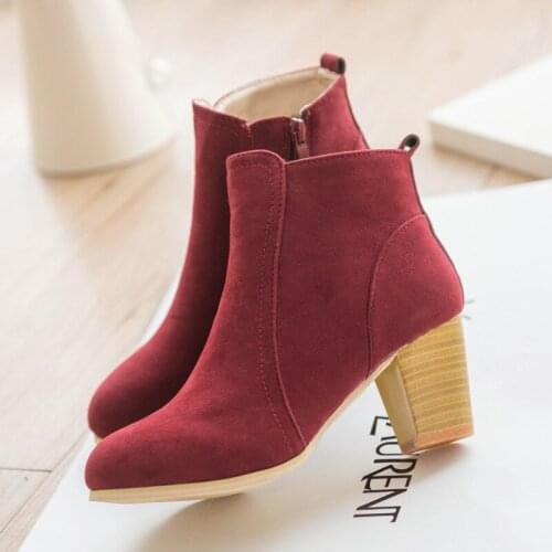 2021 Womens Boots Fall/winter Europe and America Mid-tube Short Boots Womens Matte Leather Martin Boots Thick Heel Women Boots