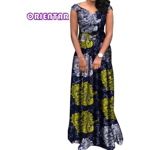 Women African Print Dress African Print Cotton Long Maxi Dress Evening Party Women Lady African Clothes Ball Gown 4XL 5XL WY4492