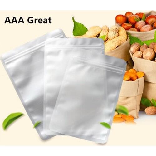100Pcs/Lot Plastic Matte Clear Food Storage Bags Reclosable Zip Lock Package Pouches Zipper Bag Food Packaging Candy