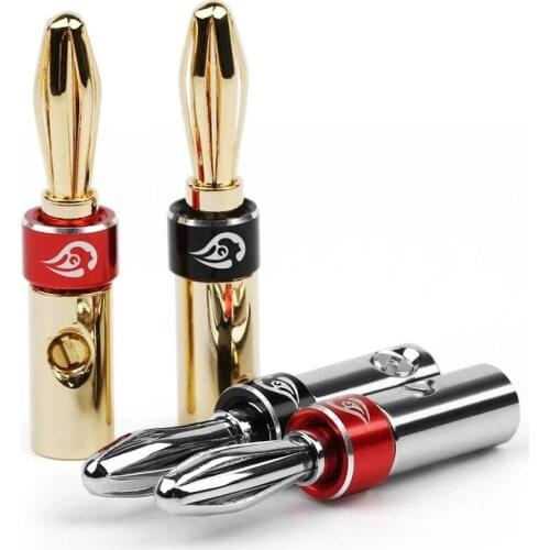 20PCS Banana Connectors Speaker Plug Binding Post Terminal Rhodium Plated HiFi Stereo Adapter Solder Cable Audio Jack