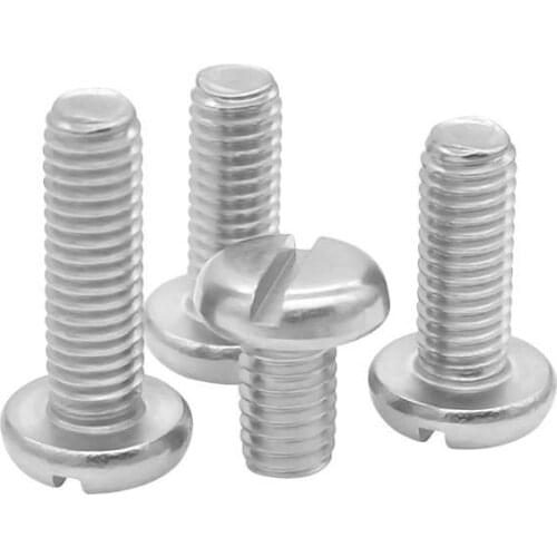 5-50pcs M1.6 M2 M2.5 M3 M4 M5 M6 M8 304 stainless steel GB67 Metric Threaded Slotted Pan Head Round Head Machine Screw Bolt