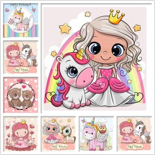 Daimond Embroidery 5D Full Square/Round drill Cartoon unicorn Bear Diamond Rhinestone Crystal Cross Stitch Mosaic Child gift