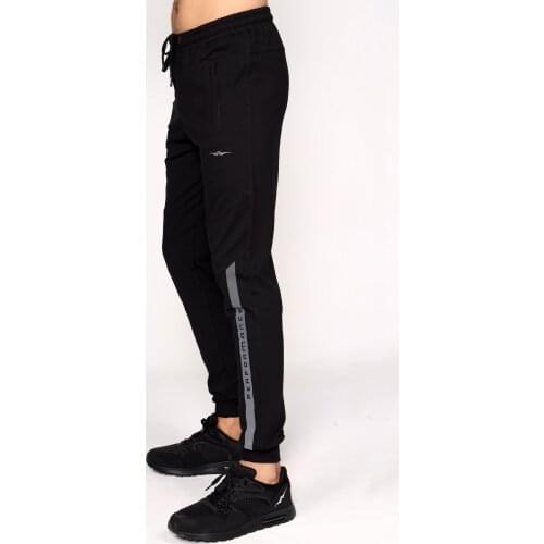 Black Sweatpants Reflector With Detailed Zipper