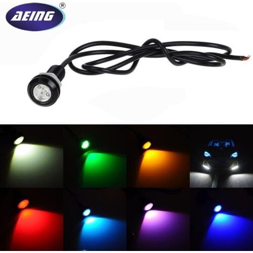 AEING 1*12V 24V 18mm Car Styling Waterproof Eagle Eye LED Daytime Running Light DRL Backup Reverse license plate Parking Lamp