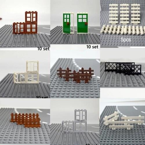 City Accessories Building Blocks House Fence Stairs Ladder Pillar Wall Lights MOC Parts Bricks Compatible All Brands Toy for Kid