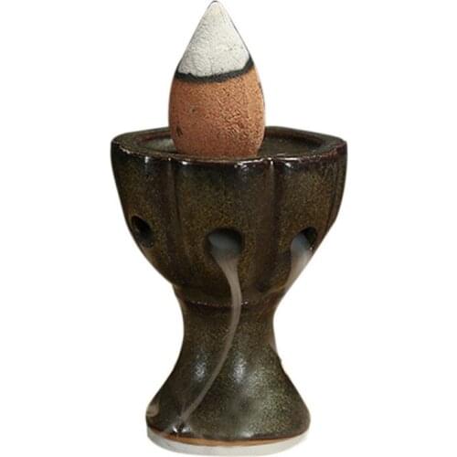 Ceramic Waterfall Backflow Tower Cones Incense Burner Ash Catcher Sticks Incense Holder Aromatherapy Diffusers Ornament