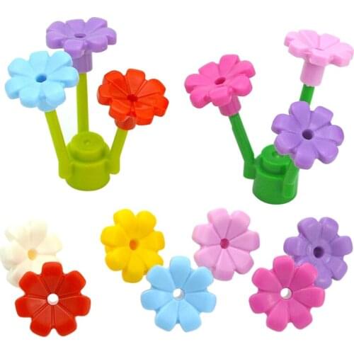 DIY Building Blocks Blossom Cherry Sakura Flower Petal City Street Flower View House Decoration MOC Accessories Bricks