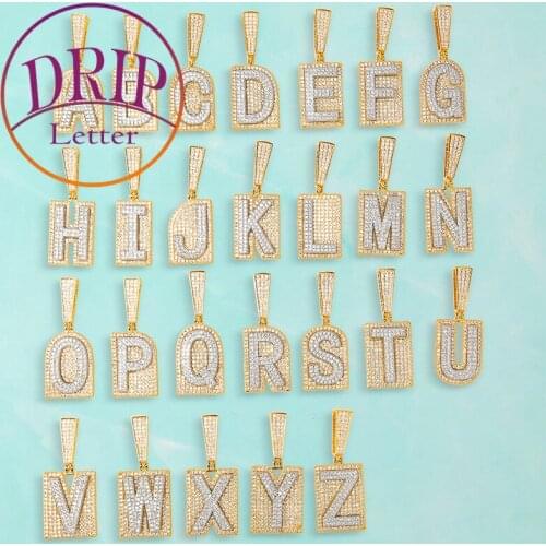 No Chain Initial Single Letter Pendant For Mens Hip Hop Jewelry