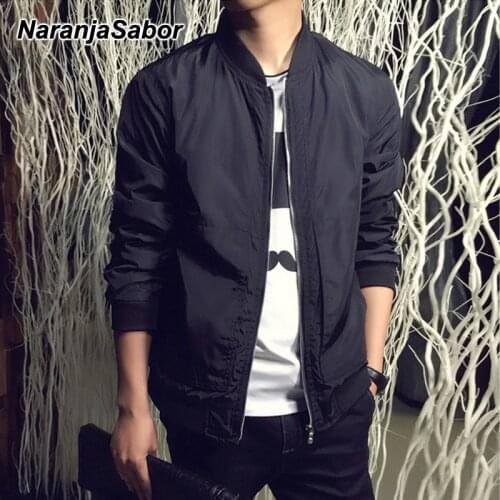 NaranjaSabor Spring Autumn Mens Jackets New Male Outerwear Casual Fashion Slim Fit Coat Windbreaker Men Brand Clothing 4XL N412
