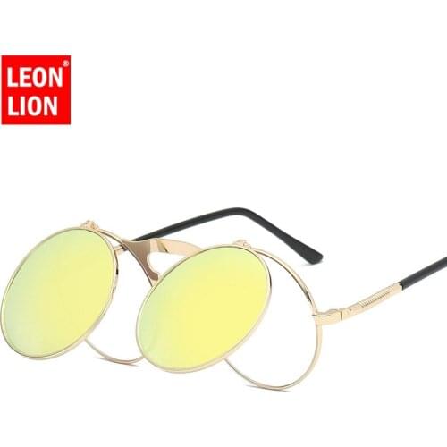 LeonLion Fashion Round Frame Vintage Sunglasses Small Face Women/Men Dvrving Glasses Femle Shopping Lunette De Soleil Femme
