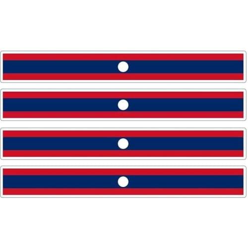 Hot 4pcs Patriotic Stickers Flag Stripes Vinyl PVC 13cm X 1.7cm Car Motorcycle Reflective Tuning Laos Car Sticker