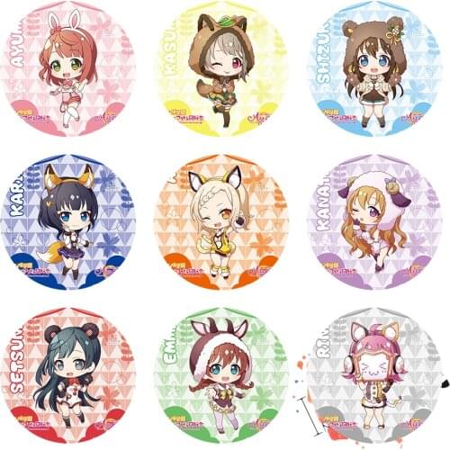 Love Live PERFECT Dream Project Anime Badge Ayumu Kasumi Shizuku Karin Kanata Ai Emma Verde PDP Animal Metal Badge Brooch Pins