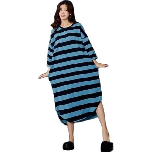 Fashion Summer Dress For Women 2021 New Korean Loose Casual Cotton Short-Sleeved Dress For Girls Mid-Length Home Service Dress