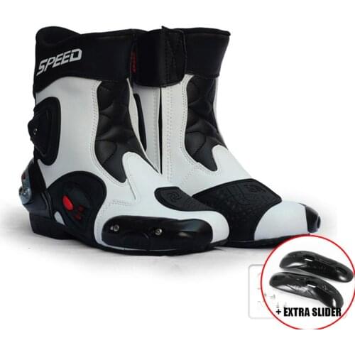 Mens Motorcycle boots Middle long Microfiber Leather biker Racing Boots Motocross Motorbike speed moto shoes motobotinki