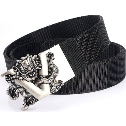 Belt male tide ins canvas automatic buckle belt outdoor jeans casual trend Korean version of personalized belt leader