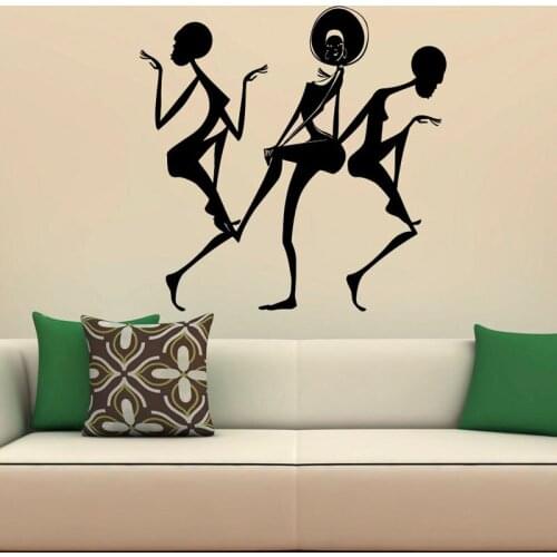 ZOOYOO Africa Dancing Wall Stickers Home Decor African Beautiful Girls Removable Waterproof Vinyl Wall Decals Art Murals