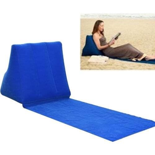 Portable Folding Chair Outdoor Camping Beach Mat Air Bed Travel Mattress Leisure Lounger Cushion Rest With Inflatable Pillow