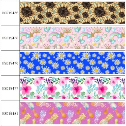 22MM 25MM 38MM 50MM 75mm Printed Pattern on Grosgrain Ribbon for diy ribbon