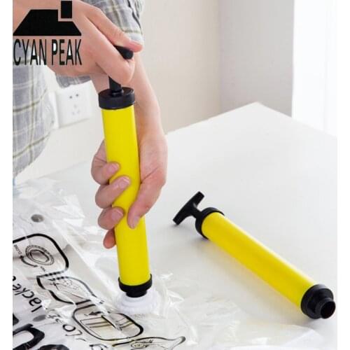 Manual Transparent Vacuum Bag Hand Pump Storage Bag Home Organization Compression Air Pump Household Tool