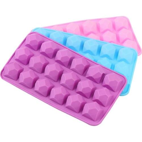DIY Diamond Shape Mold Silicone Ice Cube Decoration Mold Homemade Soap Candle Molds Kitchen Making Ice Cream Tool Accessories